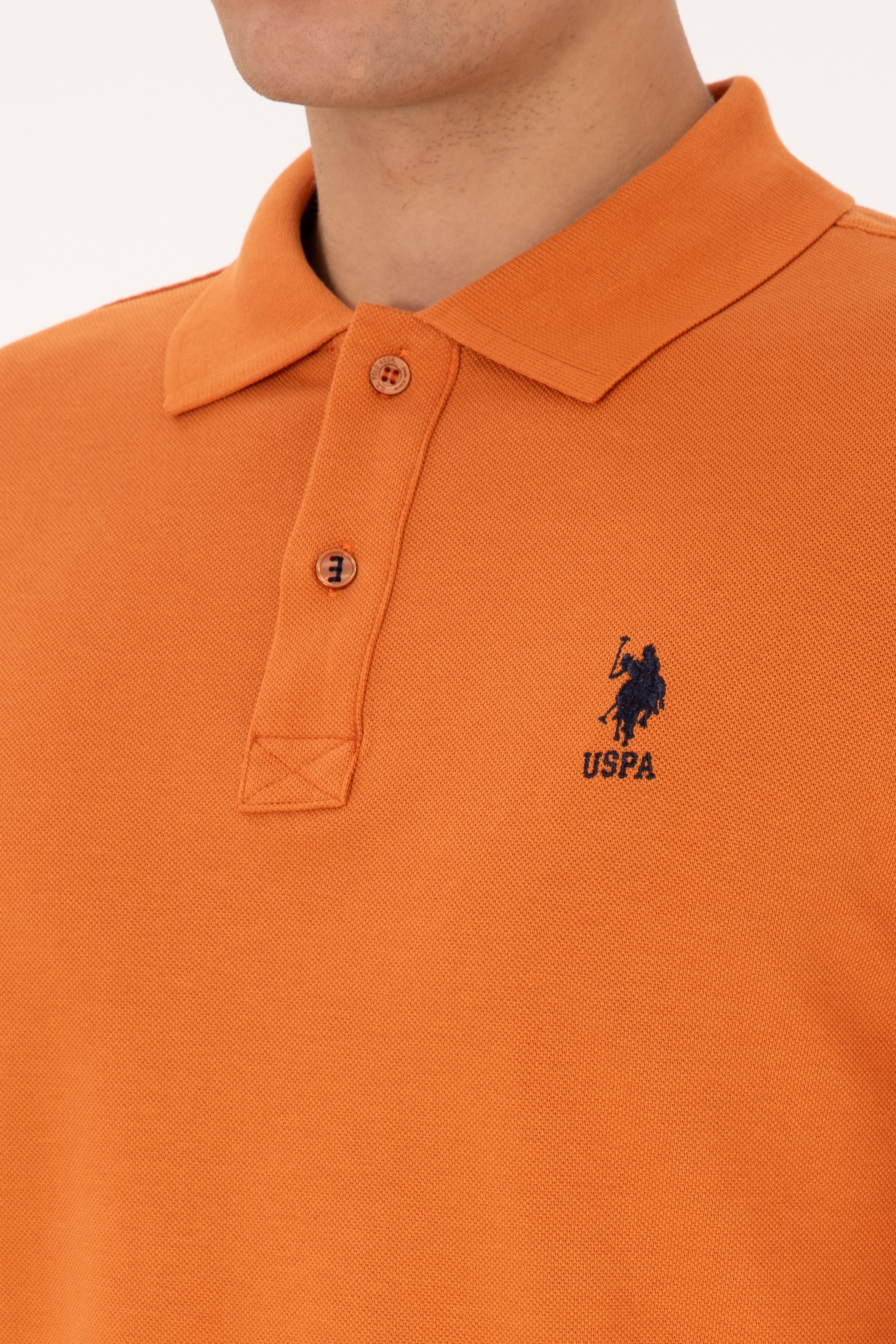 Erkek Regular Fit Polo Yaka Bakır Basic Sweatshirt