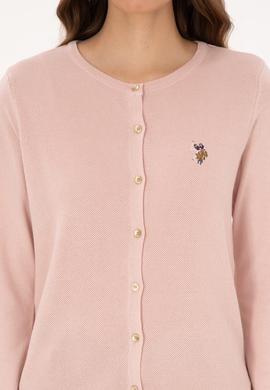 Kadın Pudra Basic Triko Hırka - 50307737065