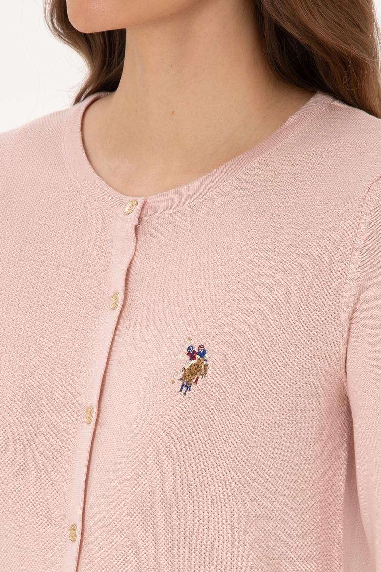 Kadın Pudra Basic Triko Hırka - 50307737065