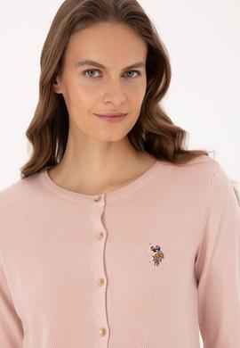 Kadın Pudra Basic Triko Hırka - 50307737065