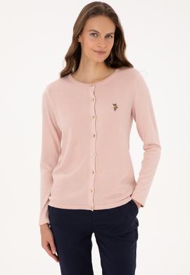 Kadın Pudra Basic Triko Hırka - 50307737065