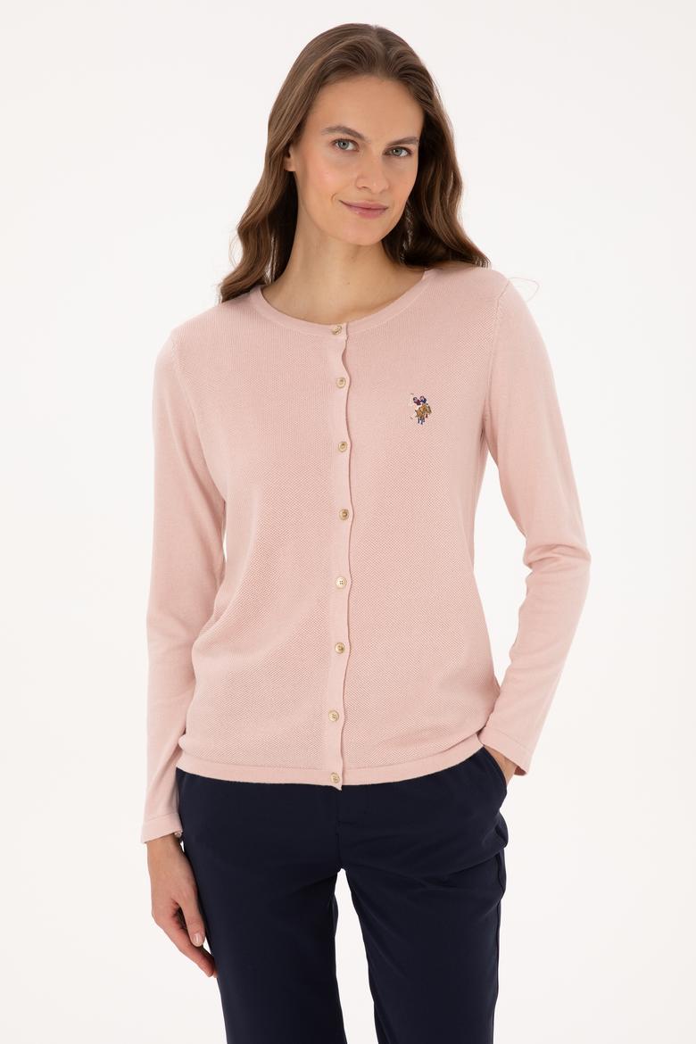 Kadın Pudra Basic Triko Hırka - 50307737065