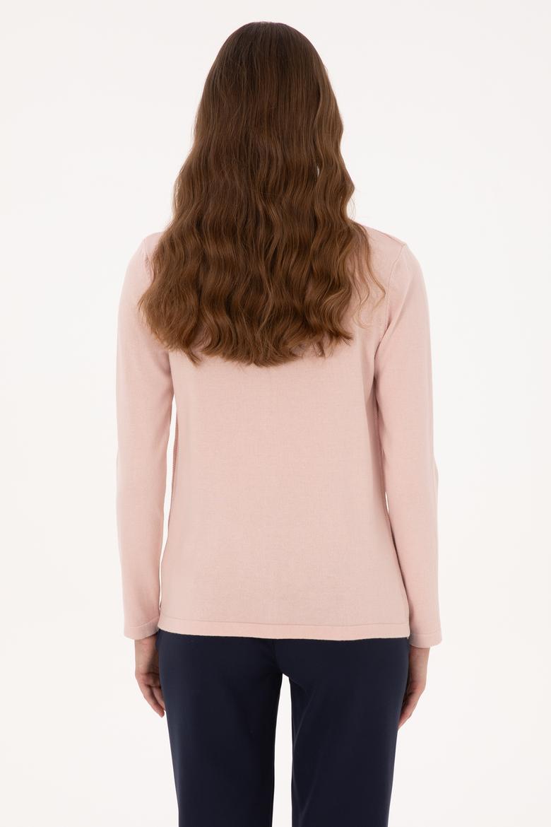 Kadın Pudra Basic Triko Hırka - 50307737065