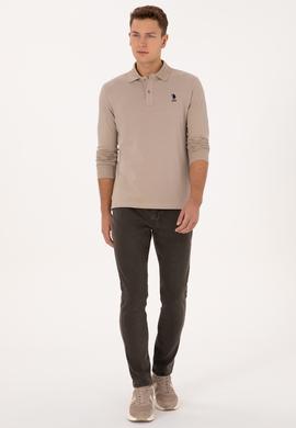 Erkek Koyu Bej Basic Sweatshirt - 50307757304
