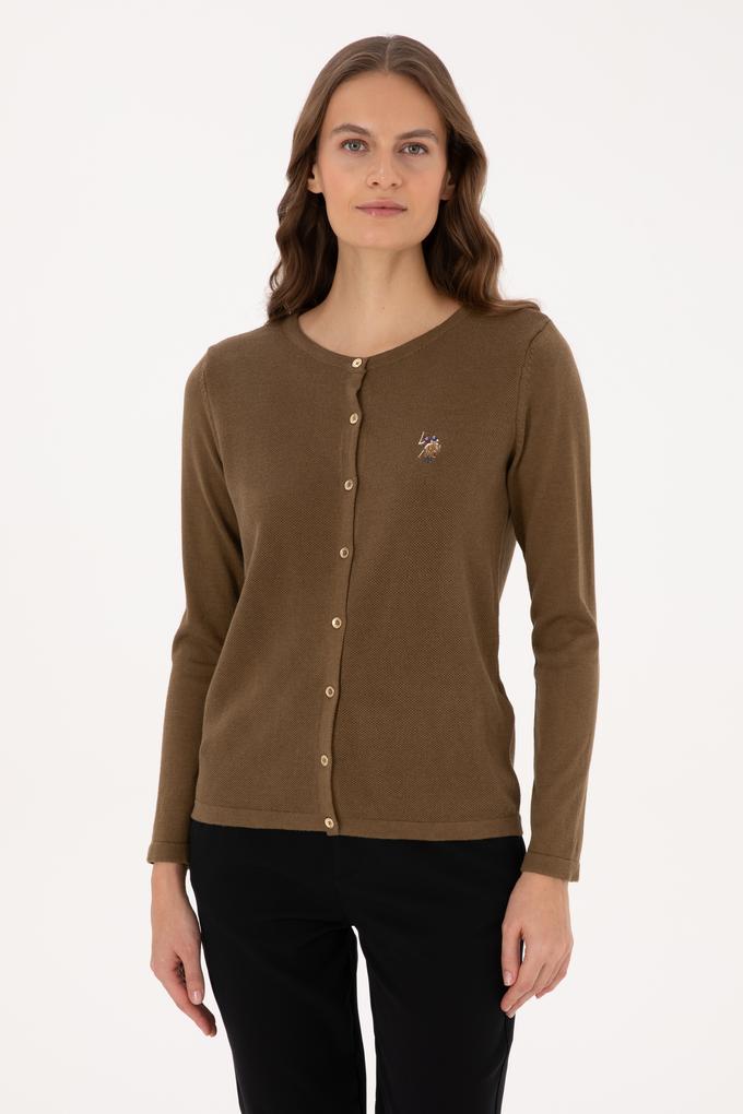 Kadın Haki Basic Triko Hırka