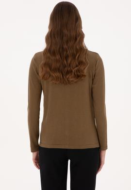 Kadın Haki Basic Triko Hırka - 50307737045