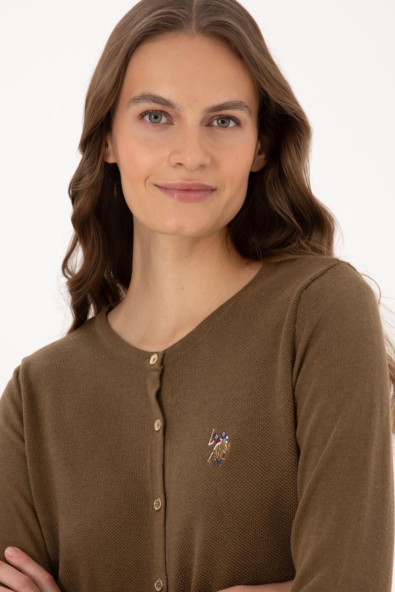 Kadın Haki Basic Triko Hırka - 50307737045