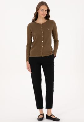 Kadın Haki Basic Triko Hırka - 50307737045