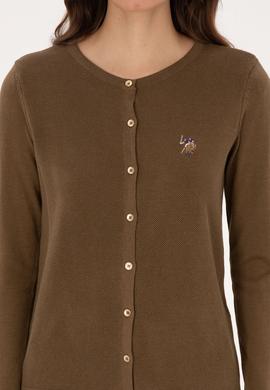 Kadın Haki Basic Triko Hırka - 50307737045