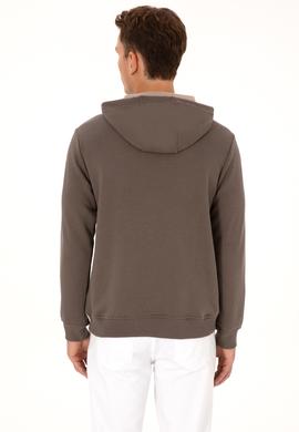 Erkek Regular Fit Kapüşonlu Vizon Sweatshirt - 50308129006