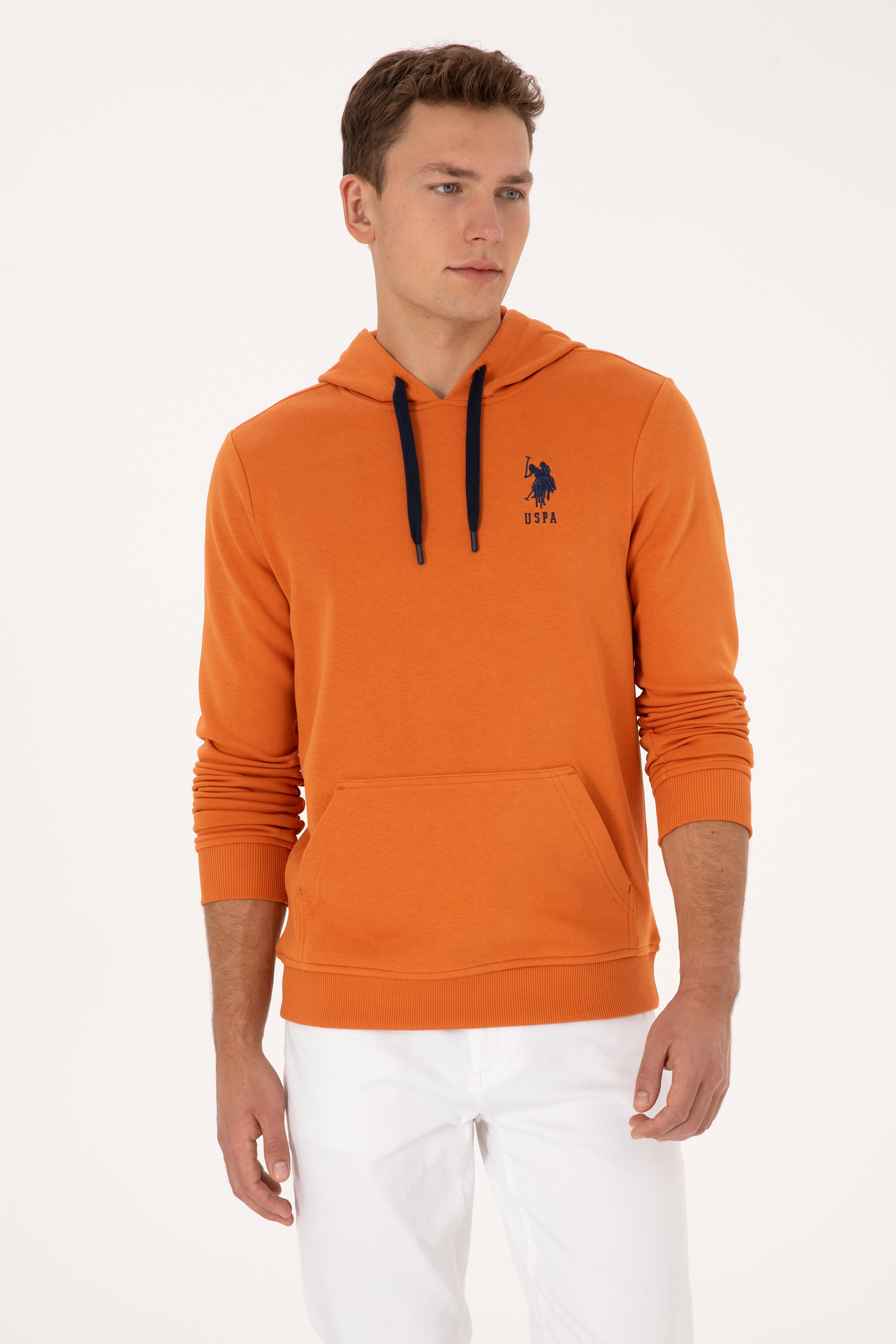 Erkek Regular Fit Kapüşonlu Bakır Basic Sweatshirt