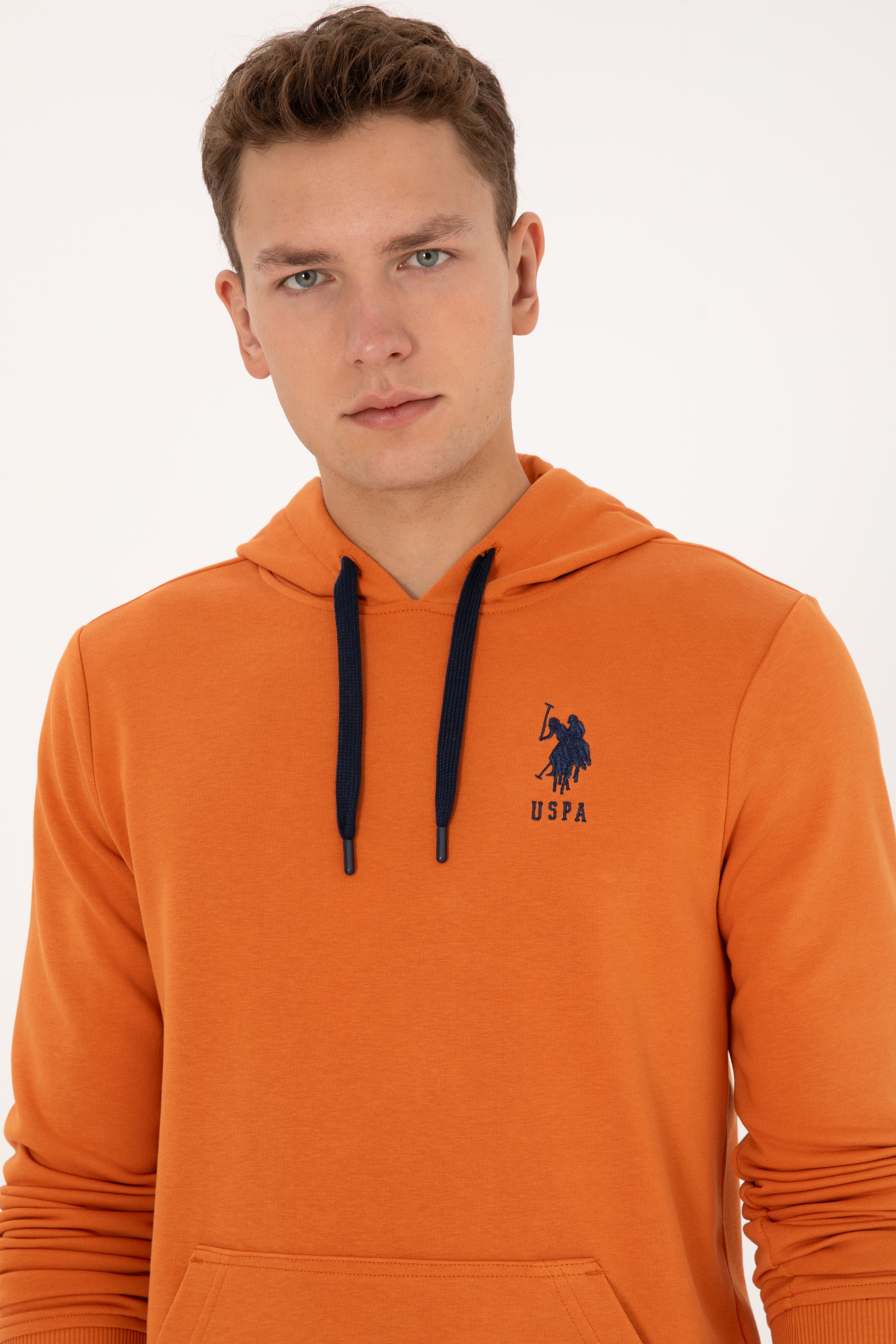 Erkek Regular Fit Kapüşonlu Bakır Basic Sweatshirt