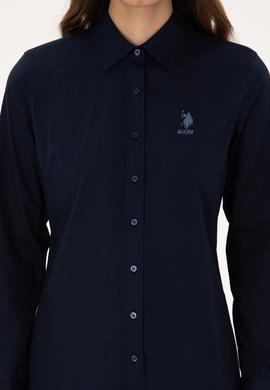 Kadın Lacivert Uzun Kollu Basic Gömlek - 50307989022