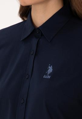 Kadın Lacivert Uzun Kollu Basic Gömlek - 50307989022