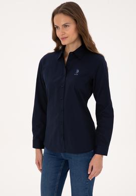 Kadın Lacivert Uzun Kollu Basic Gömlek - 50307989022