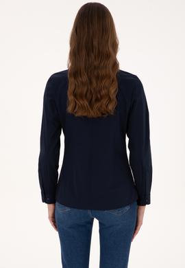 Kadın Lacivert Uzun Kollu Basic Gömlek - 50307989022