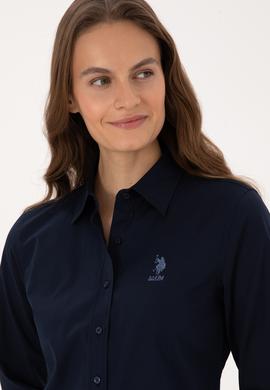 Kadın Lacivert Uzun Kollu Basic Gömlek - 50307989022