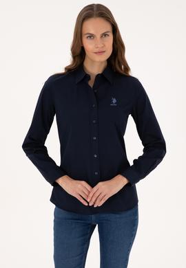 Kadın Lacivert Uzun Kollu Basic Gömlek - 50307989022