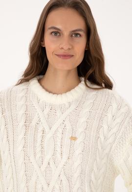 Kadın Krem Bisiklet Yaka Kazak - 50310215005
