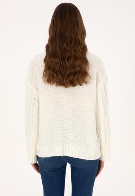 Kadın Krem Bisiklet Yaka Kazak - 50310215005