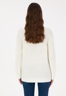 Kadın Krem V Yaka Kazak - 50314934005