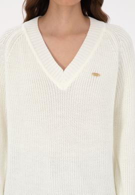 Kadın Krem V Yaka Kazak - 50314934005