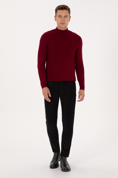 Erkek Slim Fit Siyah Kanvas Pantolon
