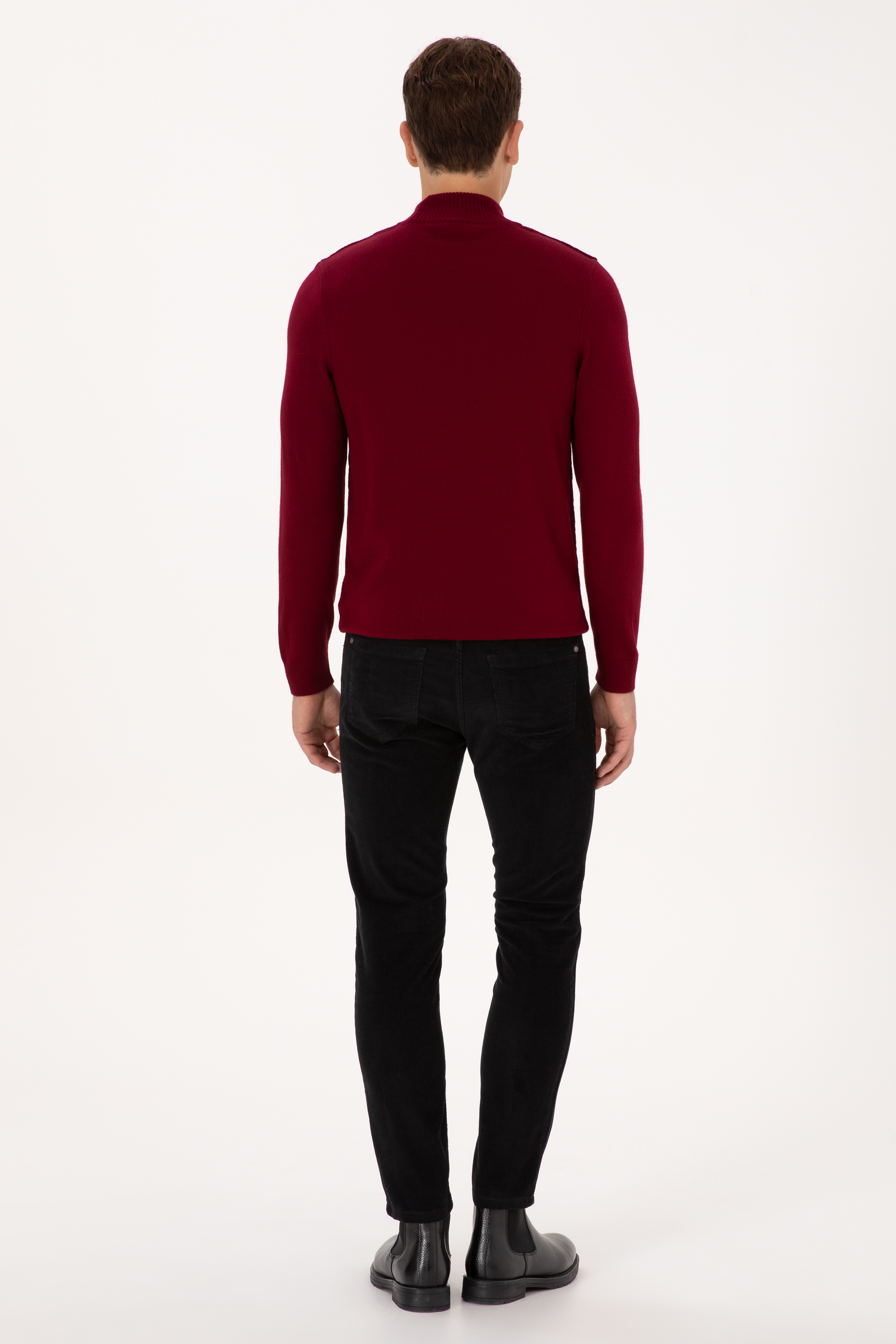 Erkek Slim Fit Siyah Kanvas Pantolon - Image 4