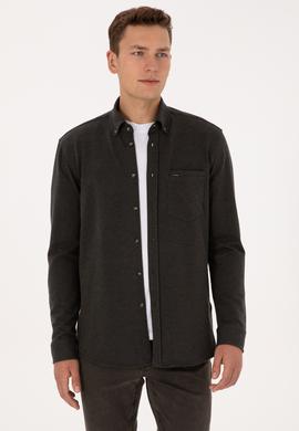 Erkek Haki Örme Gömlek - 50308469008