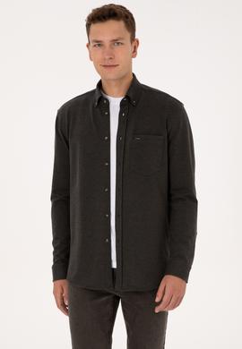Erkek Haki Örme Gömlek - 50308469008