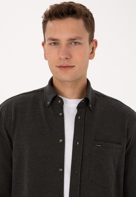 Erkek Haki Örme Gömlek - 50308469008