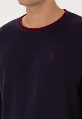 Erkek Comfort Fit Yaka Detaylı Lacivert Kazak - 50315022005