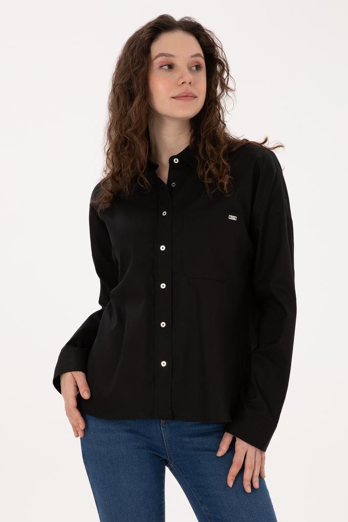 Kadın Siyah Uzun Kollu Gömlek