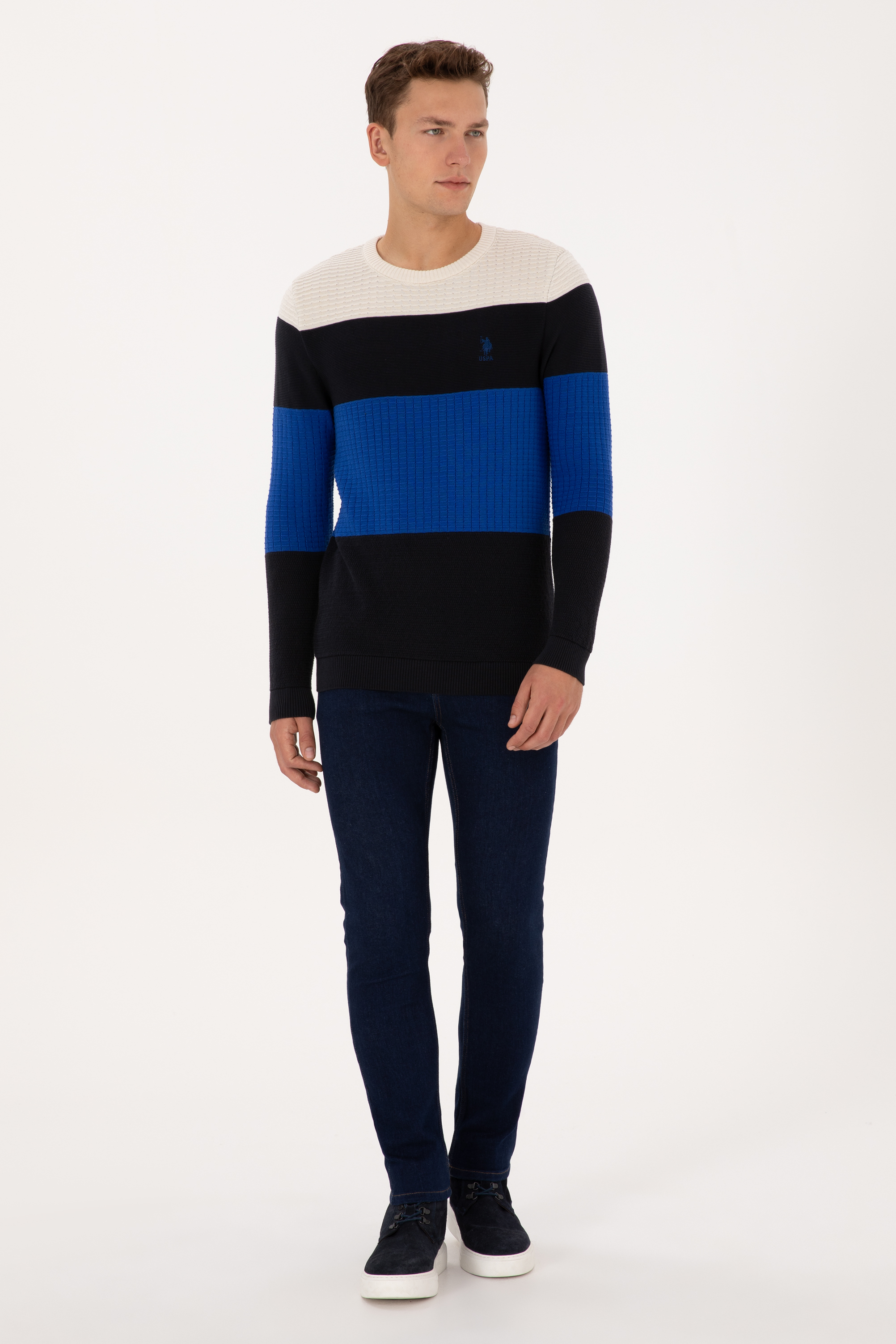 Erkek Regular Fit Bisiklet Yaka Lacivert Sweatshirt - Image 4