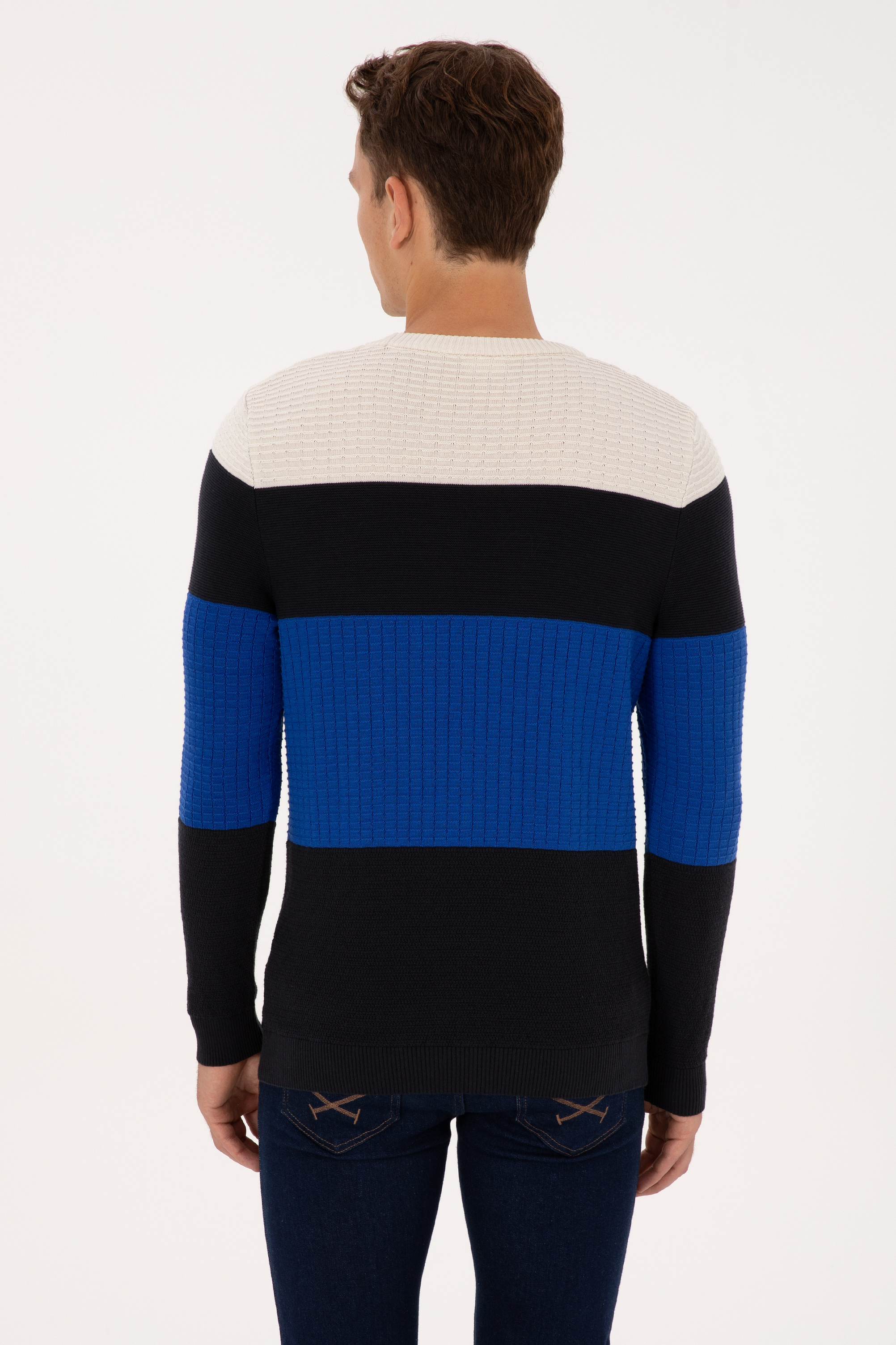 Erkek Regular Fit Bisiklet Yaka Lacivert Sweatshirt - Image 5