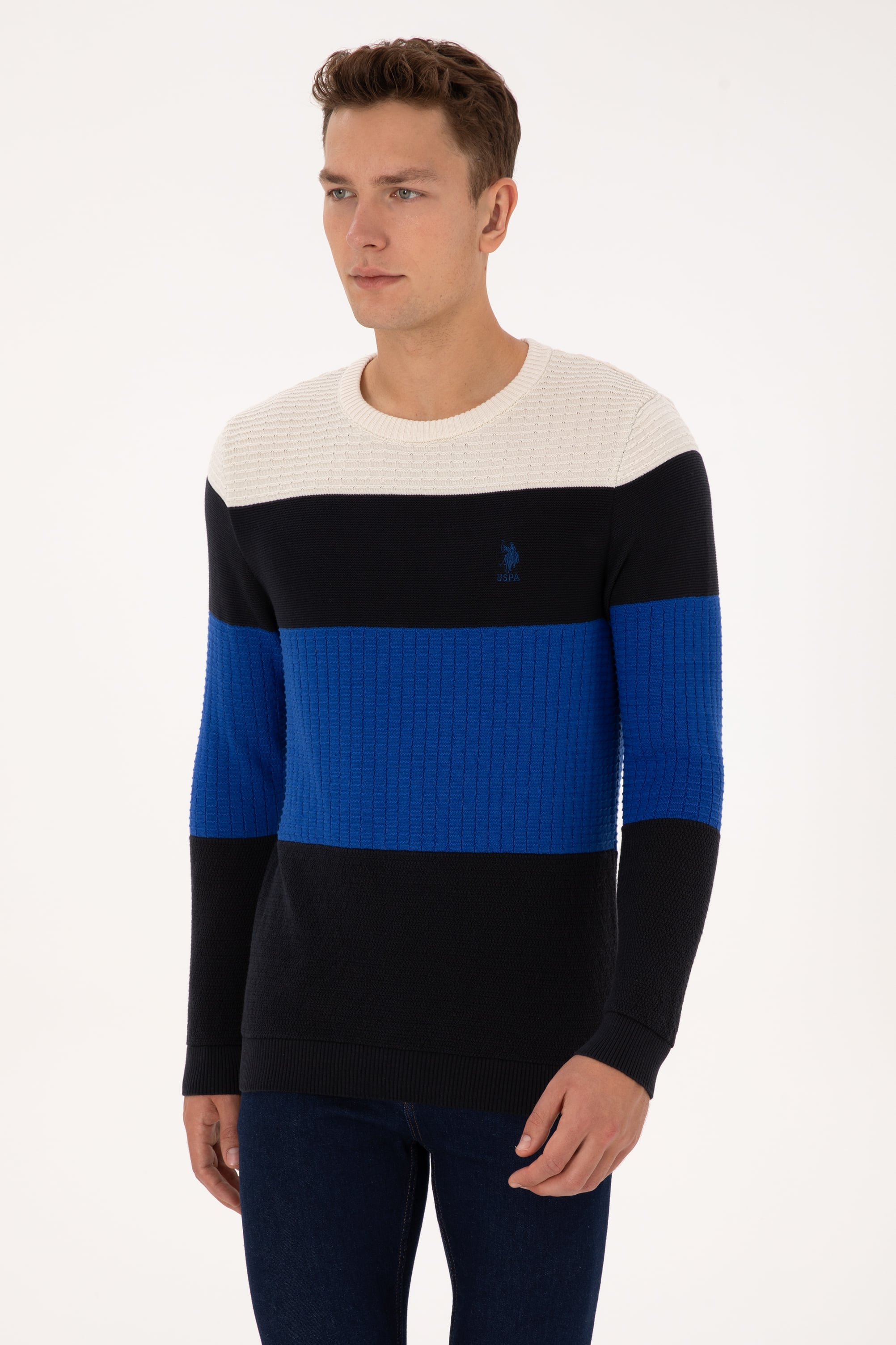 Erkek Regular Fit Bisiklet Yaka Lacivert Sweatshirt