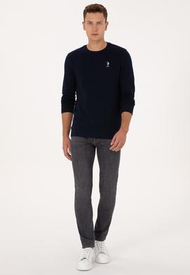 Erkek Regular Fit Bisiklet Yaka Lacivert Sweatshirt - 50310310007