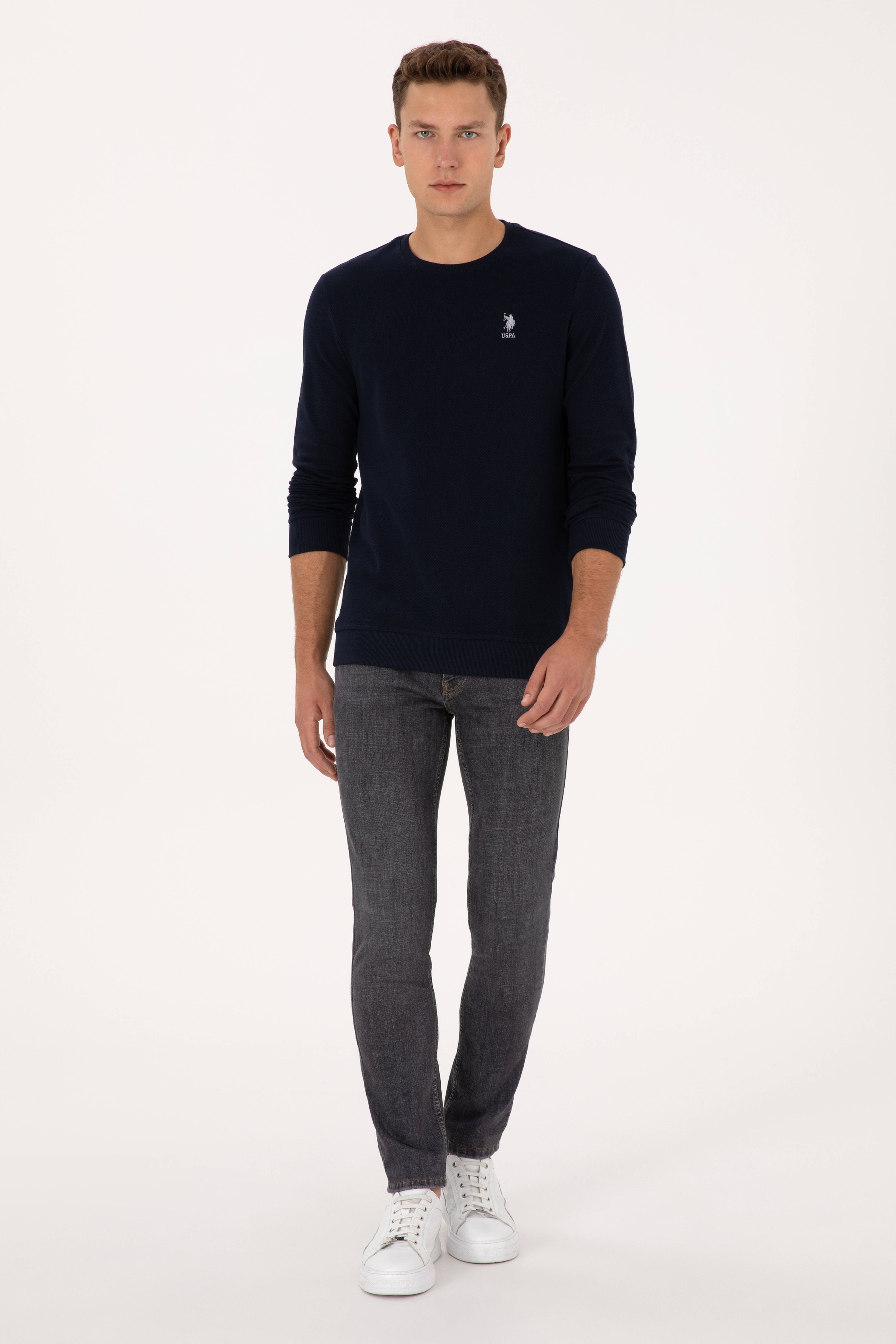 Erkek Regular Fit Bisiklet Yaka Lacivert Sweatshirt - Image 4
