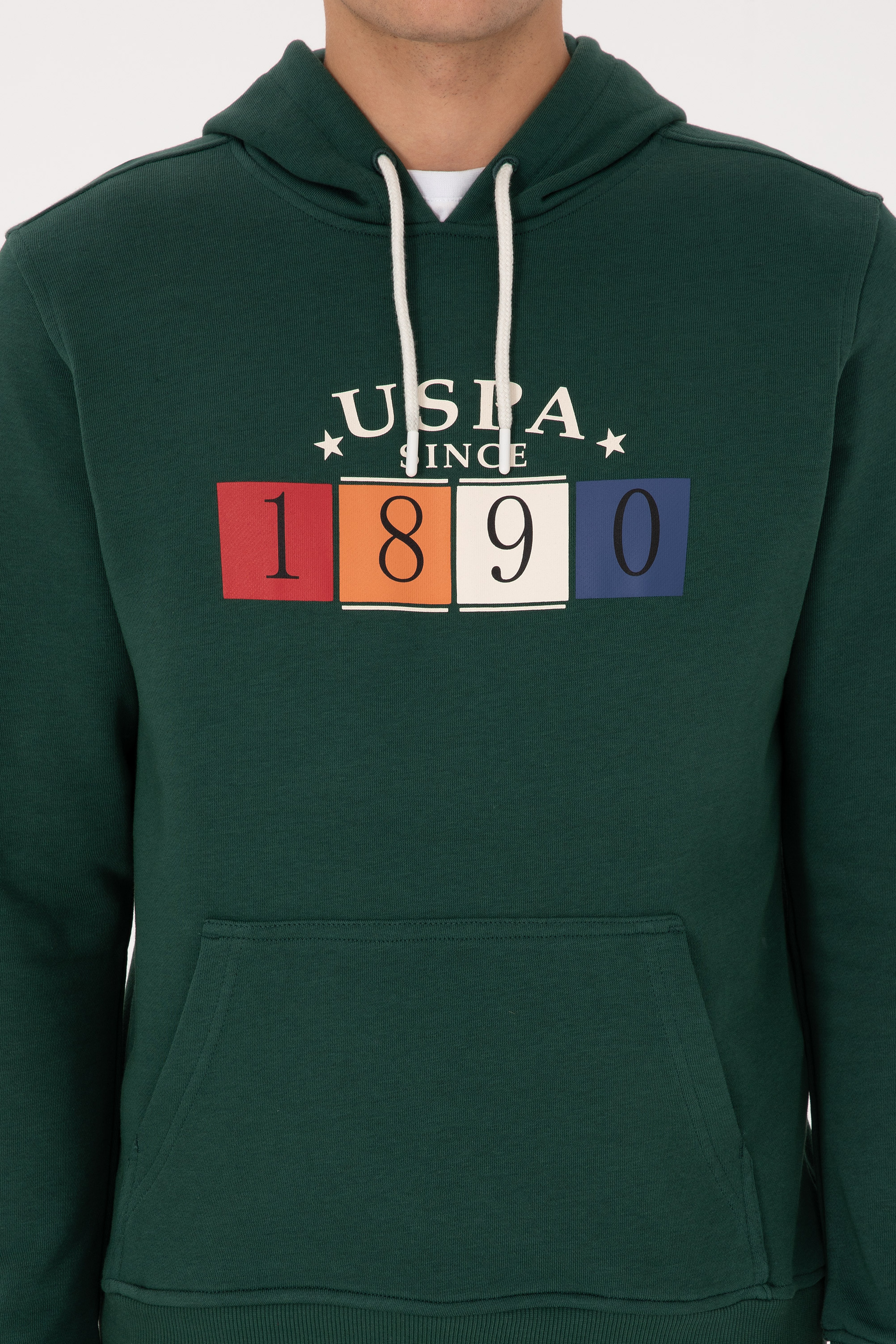Erkek Regular Fit Kapüşonlu Koyu Yeşil Sweatshirt - Image 6