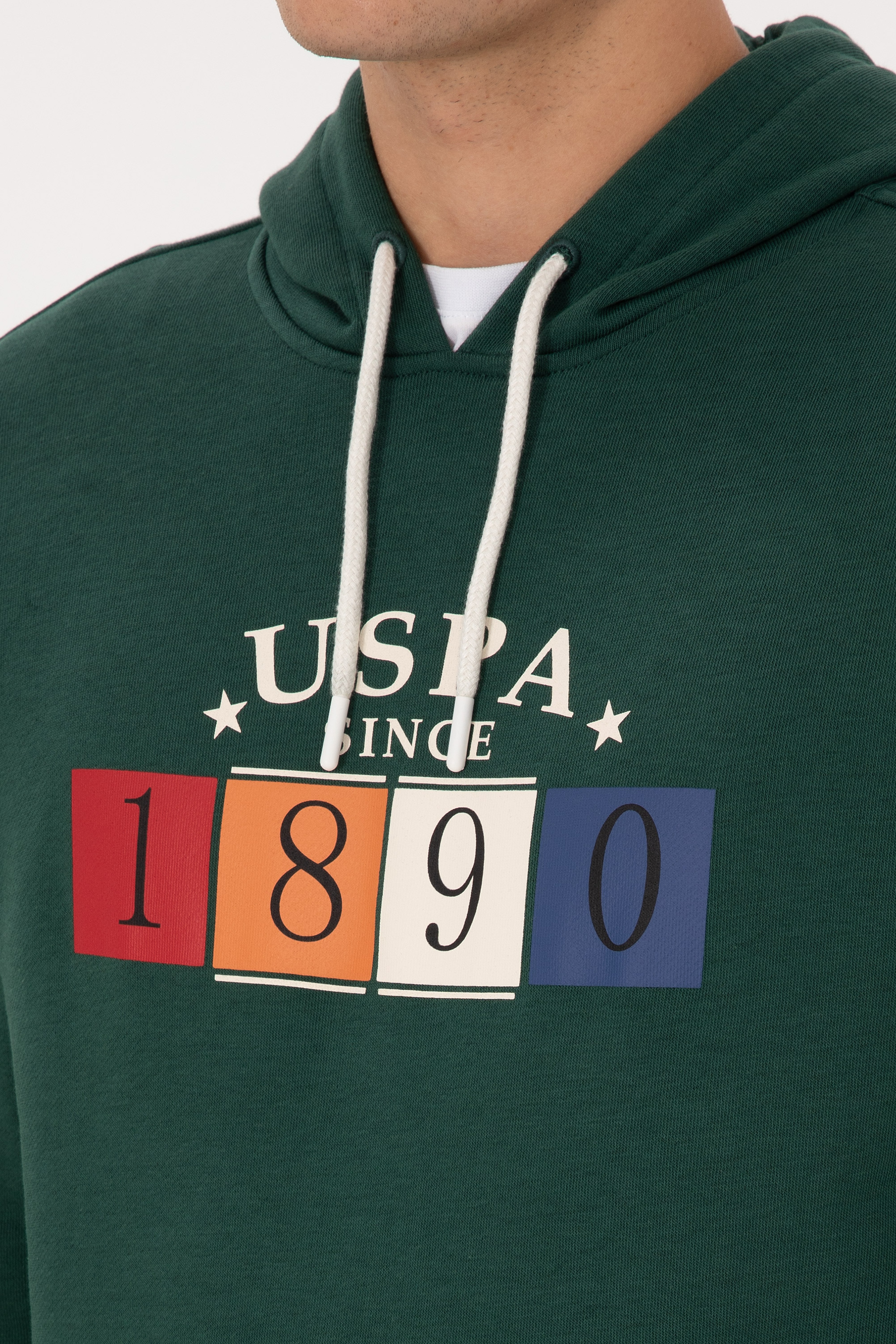 Erkek Regular Fit Kapüşonlu Koyu Yeşil Sweatshirt - Image 7