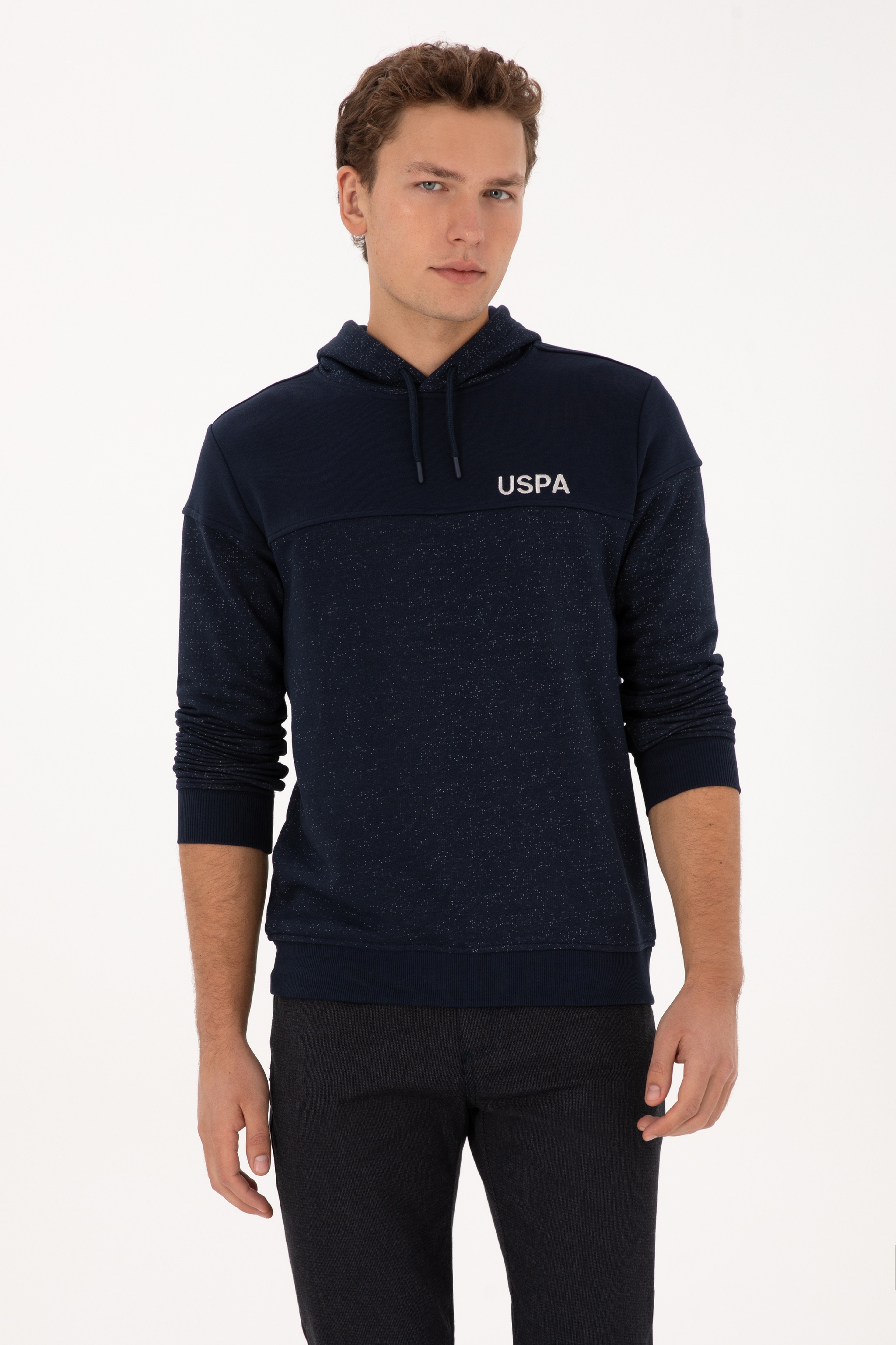 Erkek Regular Fit Kapüşonlu Lacivert Sweatshirt - Image 1