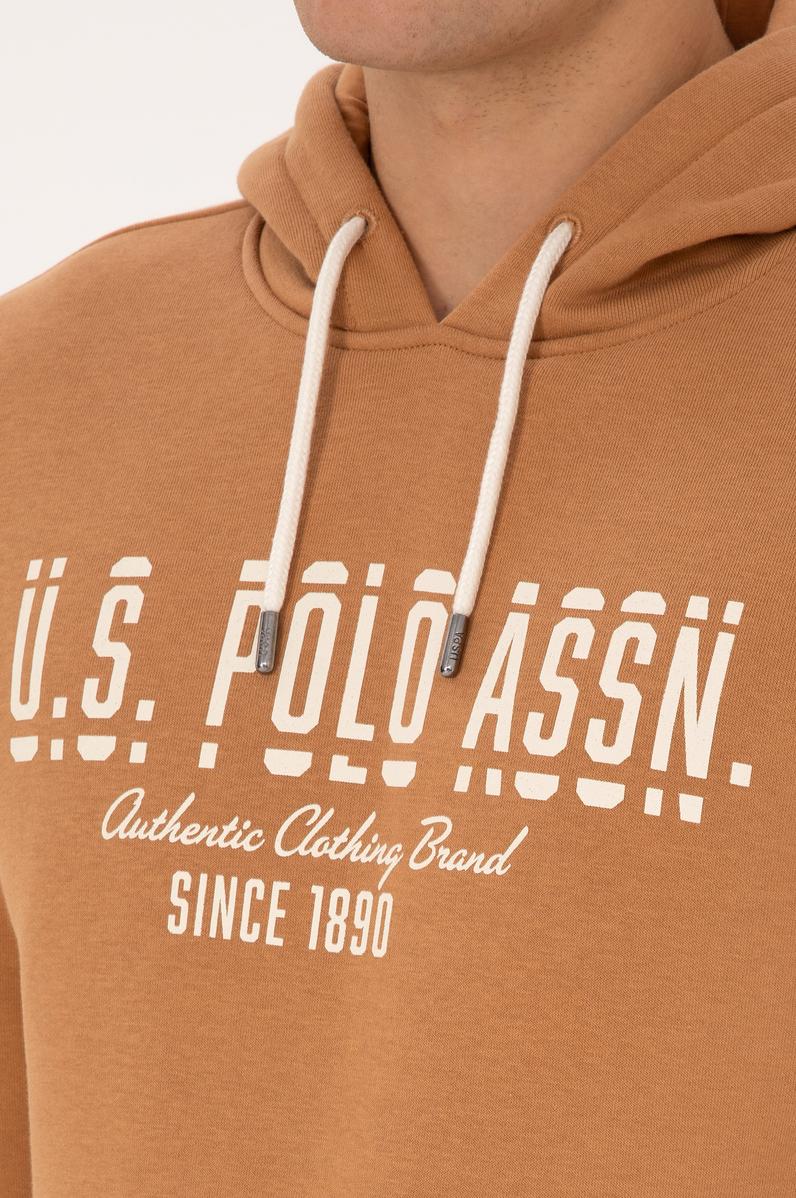 Erkek Regular Fit Kapüşonlu Camel Sweatshirt