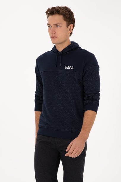 Erkek Regular Fit Kapüşonlu Lacivert Sweatshirt