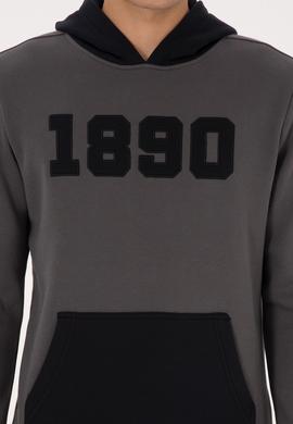 Erkek Regular Fit Kapüşonlu Şardonlu Gri Sweatshirt - 50316359081