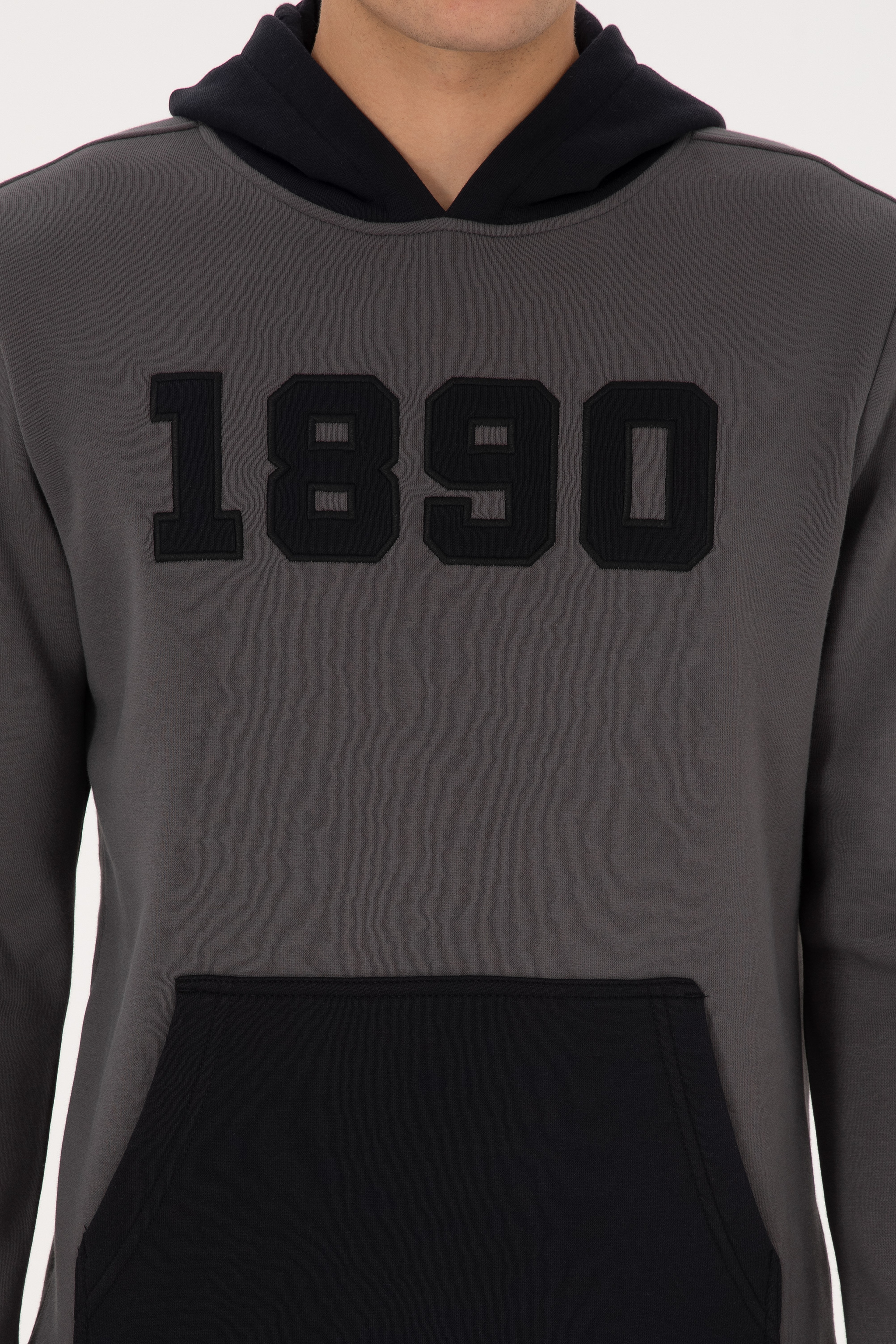 Erkek Regular Fit Kapüşonlu Şardonlu Gri Sweatshirt