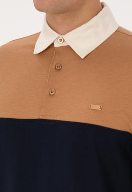 Erkek Regular Fit Polo Yaka Camel Sweatshirt - 50316428027