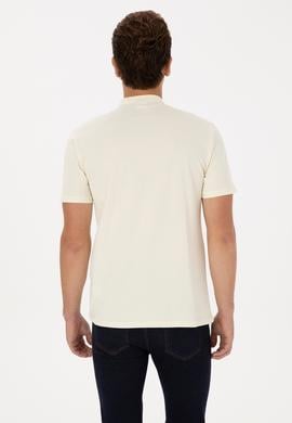 Erkek Regular Fit Hakim Yaka Beyaz Tişört - 50324794017