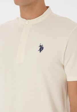 Erkek Regular Fit Hakim Yaka Beyaz Tişört - 50324794017