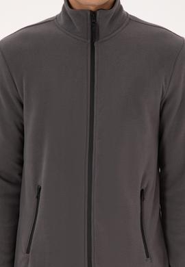 Erkek Regular Fit Gri Polar Örme Hırka - 50313779101