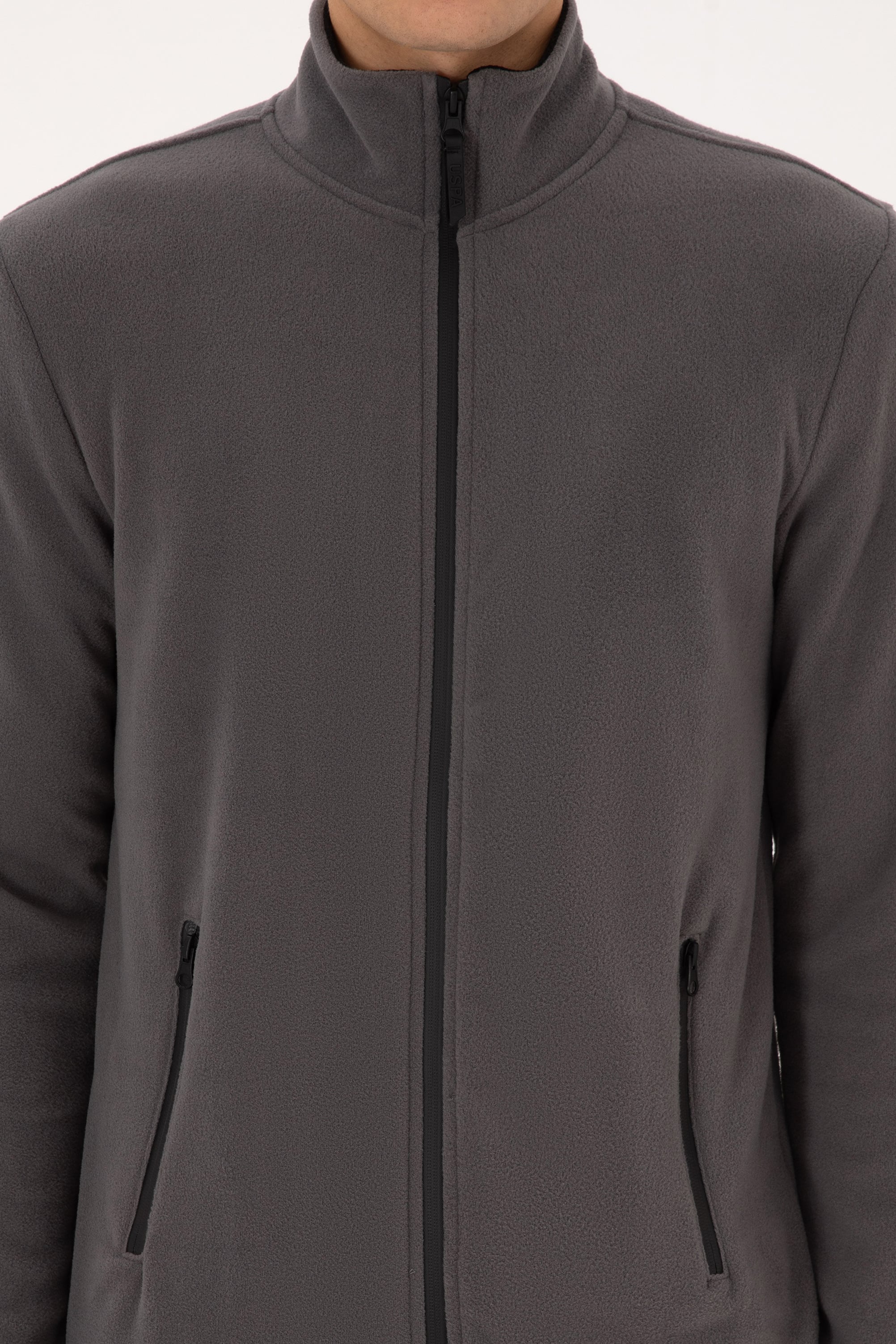 Erkek Regular Fit Gri Polar Örme Hırka - Image 6
